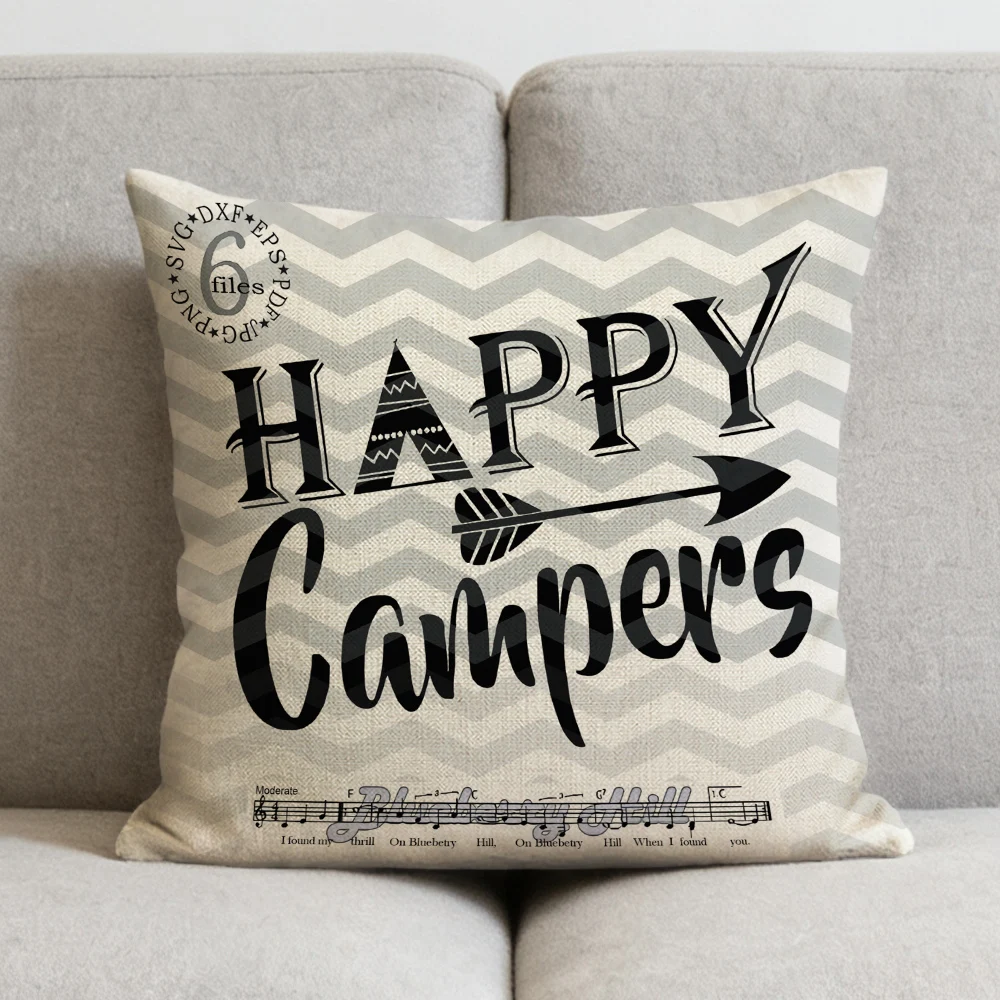 Camping Days Camper Throw Pillow Cover Home Garden Sofa Decorative Cushion Case Outdoor Camping Pillowcase