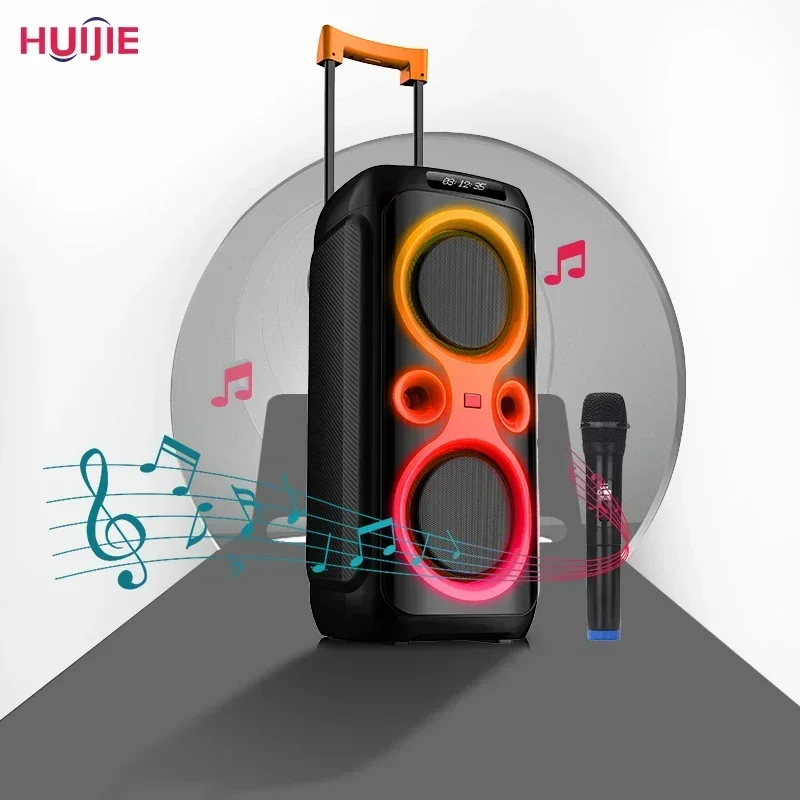 Huijie Stock 7 days delivery blue tooth portable speakers with microphone pa speaker boombox j-jbl super bass smart speaker