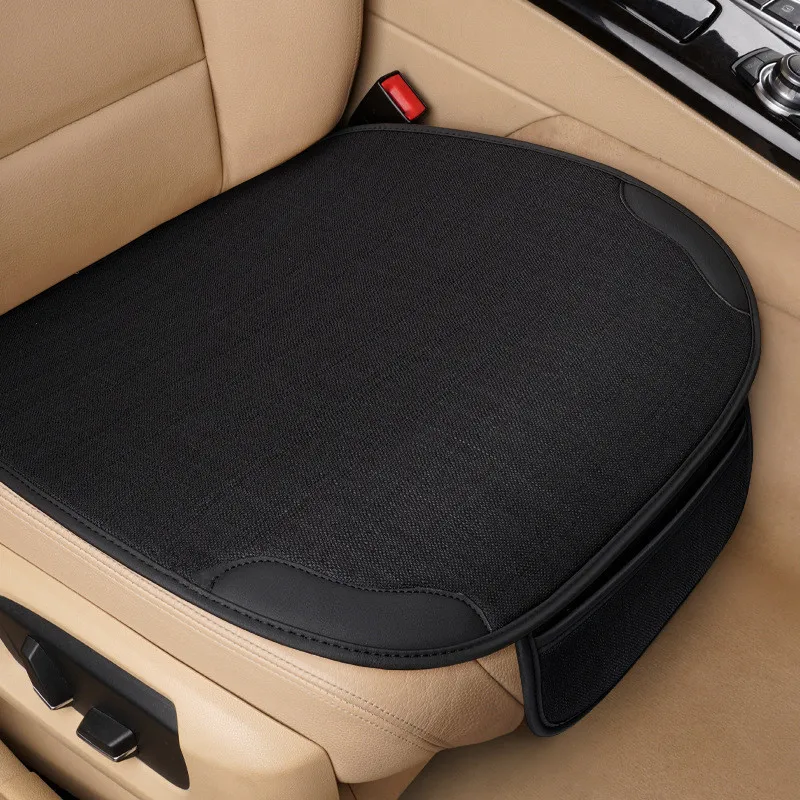 Front Car Seat Cover,Breathable Anti-Slip & Sweat-Absorbent Linen Thin Car Seat Cushion Protector Universal Fit Most Vehicles