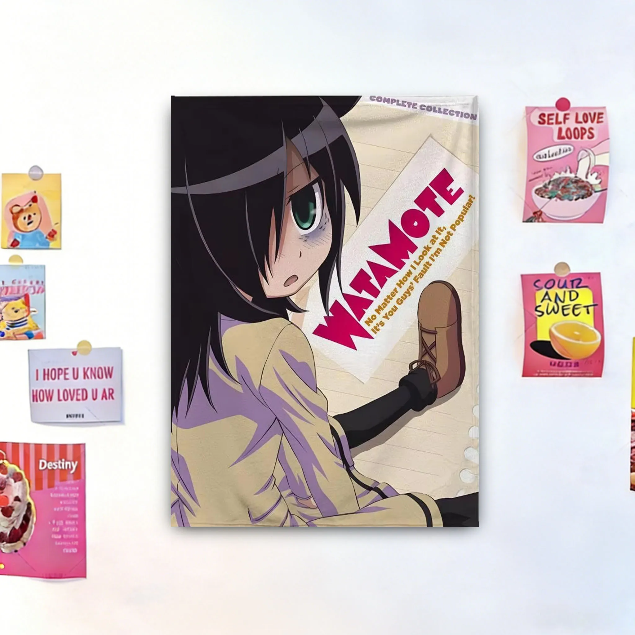 Tapiz de Anime Watamote, Tomoko Kuroki, Decoración de Pared con Diseño de Chica Anime Japonesa, Decoración Estética para Habitación