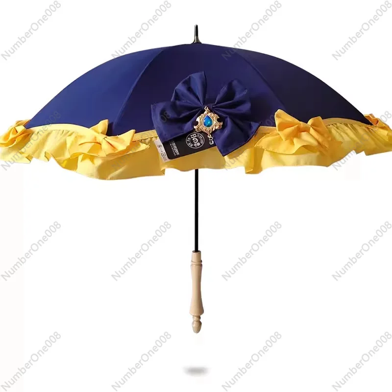 

Cosplay Luxury Lace Umbrella Elegant Goddess Accessory Sun Rain Parasol Folding Portable Umbrella with Lace Trim
