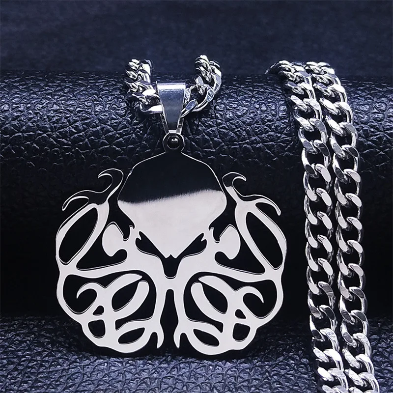 Ocean Elements Style New Trendy Squid Necklace Titanium Steel Fashion Pendant Hipster Cold Wind Hip-hop Wild Necklace