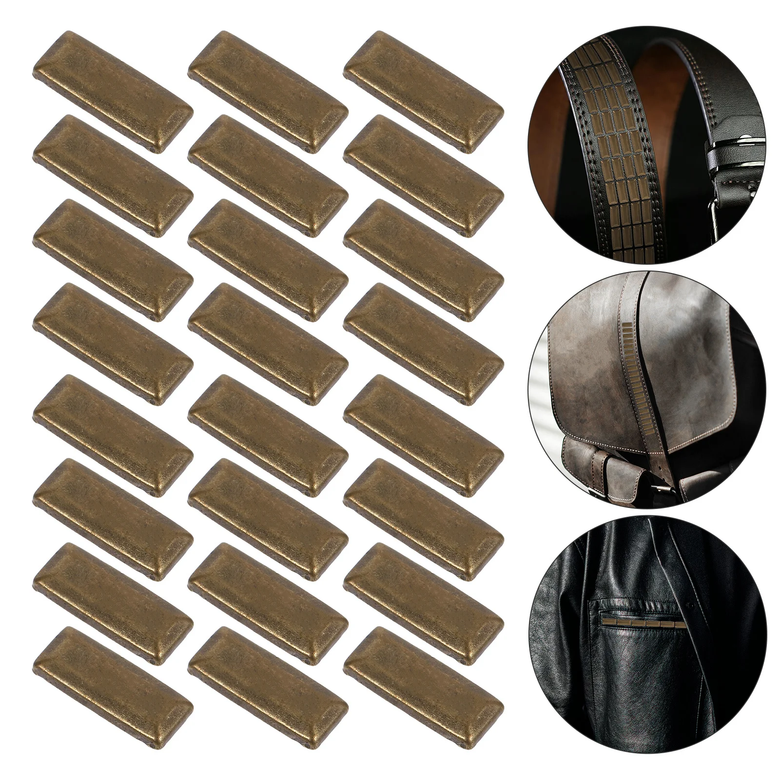 

100Pcs Copper Metal Rectangle Studs Flatback Rivets for DIY Clothes Bags Belts Shoes Punk Decoration Accessories