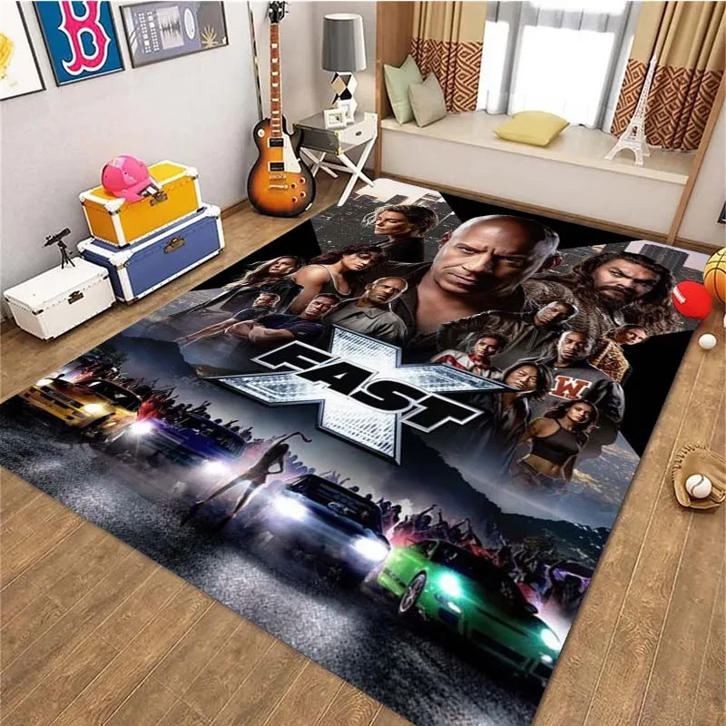 

Fast and Furious Street Racing Hot Movie Area Rugs for Living Room Bedroom Decoration Rug Children PlayRoom Mat Anti-slip Carpet