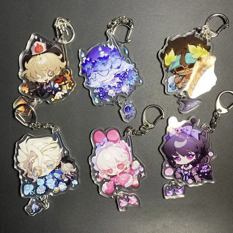 لعبة الهوية 5 شخصية المفاتيح لطيف القبر حارس أندرو كريس الملحن الدموي الملكة فارس مفتاح سلسلة حقيبة الملحقات هدية