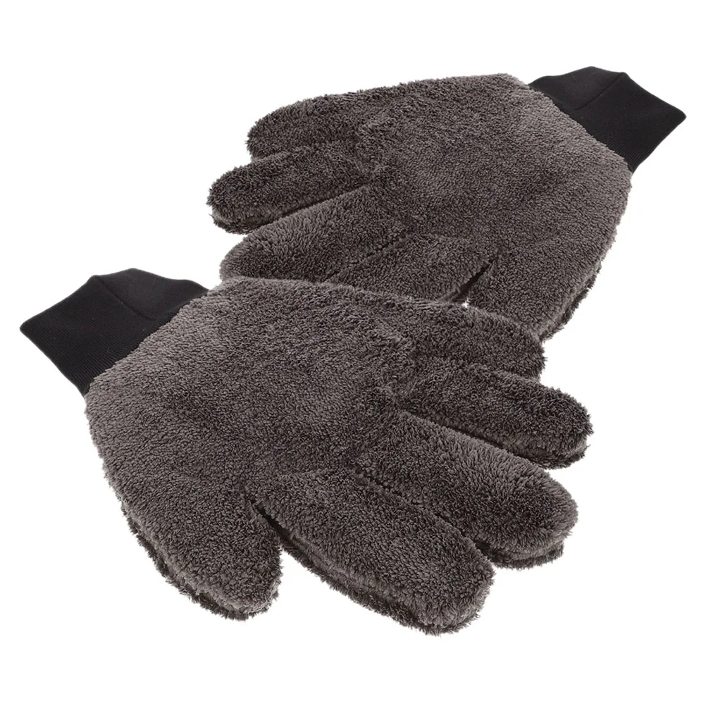 

Car Wash Microfiber Coral Fleece Scratch Free Cleaner Dusting Gloves Portable Water Absorption Mud Cleaning Gloves Cars