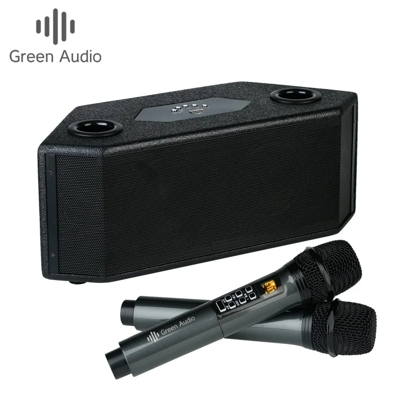 Professional Active Home Karaoke DSP Portable 100W High Power Wireless Bluetooth Speakers with 2 MIC Suitable for Outdoor KTV