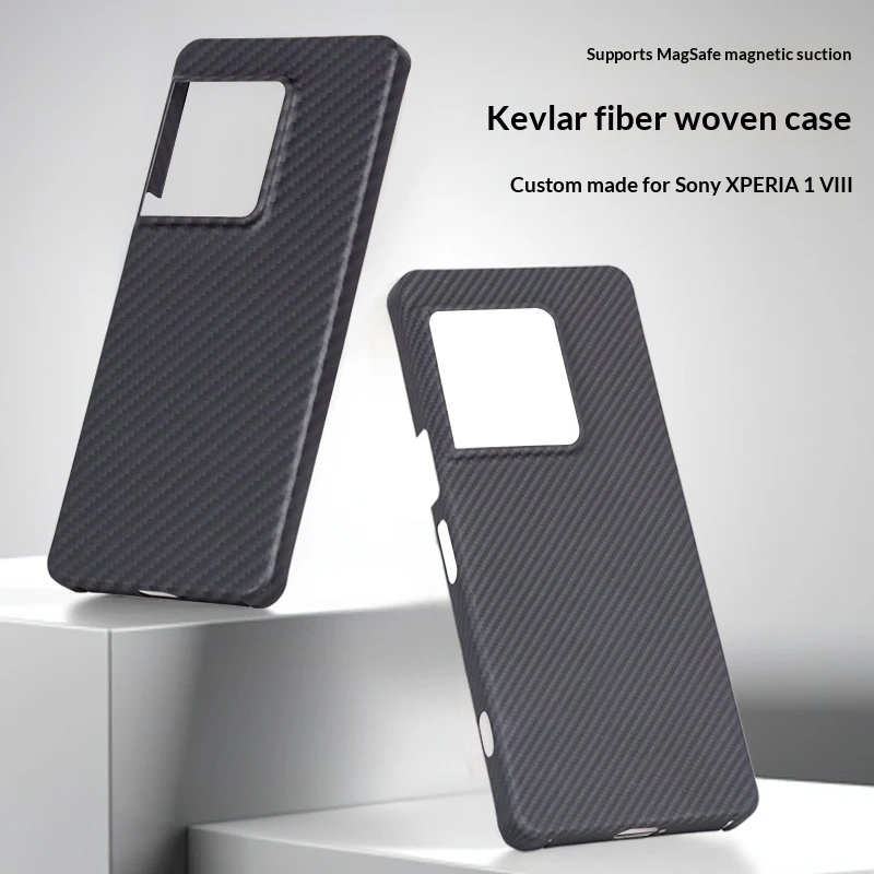 

For Sony Xperia 1 VIII Case Luxury Aramid Fiber Magnetic Ring Slim Carbon Fiber Pattern Drop Resistance Bumper Funda