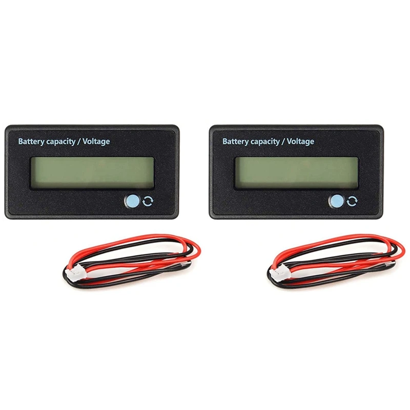 2X Battery Meter Battery Capacity Voltage Monitor, DC 12/24/36/48/60/72/84V Battery Capacity Voltage Gauge Indicator