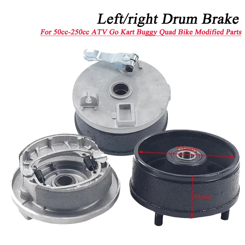 4 Studs Left/right Drum Brake Assembly With Cover 110mm(780mm)  For 50cc-250cc ATV Go Kart Buggy Quad Bike Modified Partskart