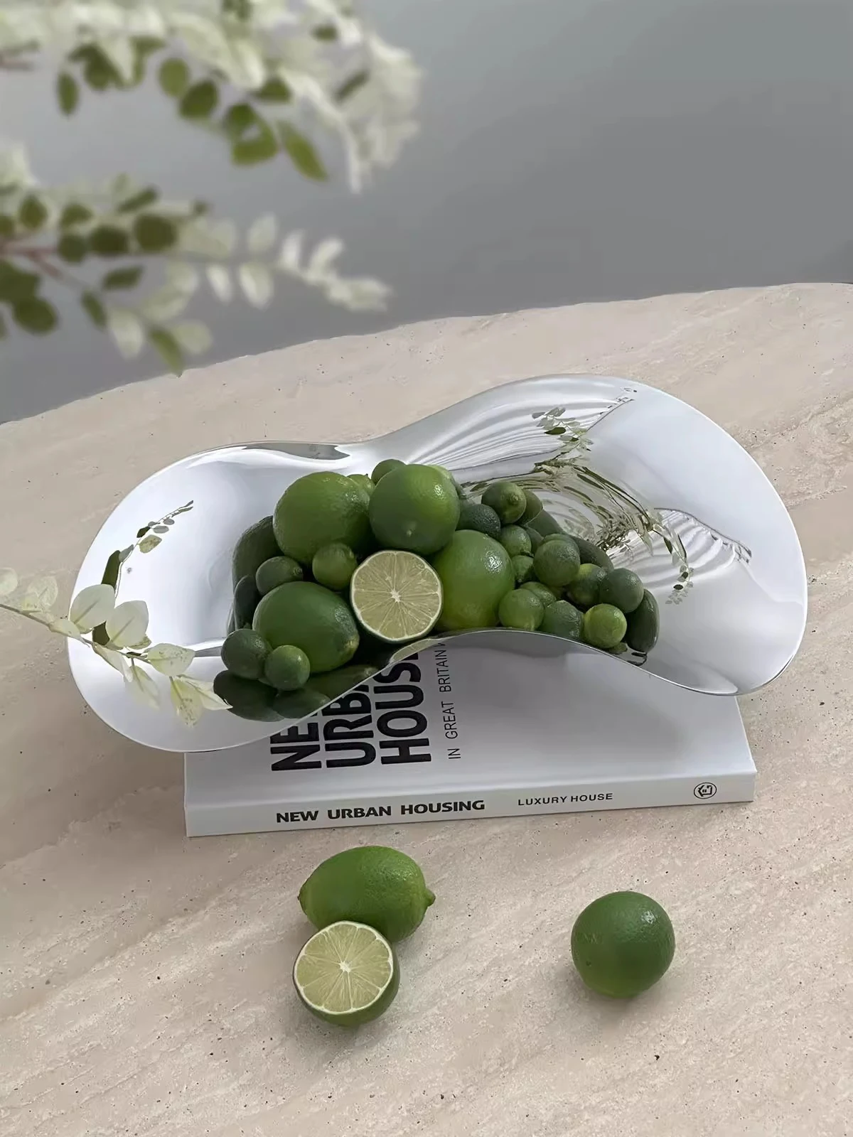 Nordic Luxe Serveware Schotel Fruitschaal Plaat Roestvrij Staal Decoratief Dienblad voor Huisdecoratie Woonkamer Eettafel