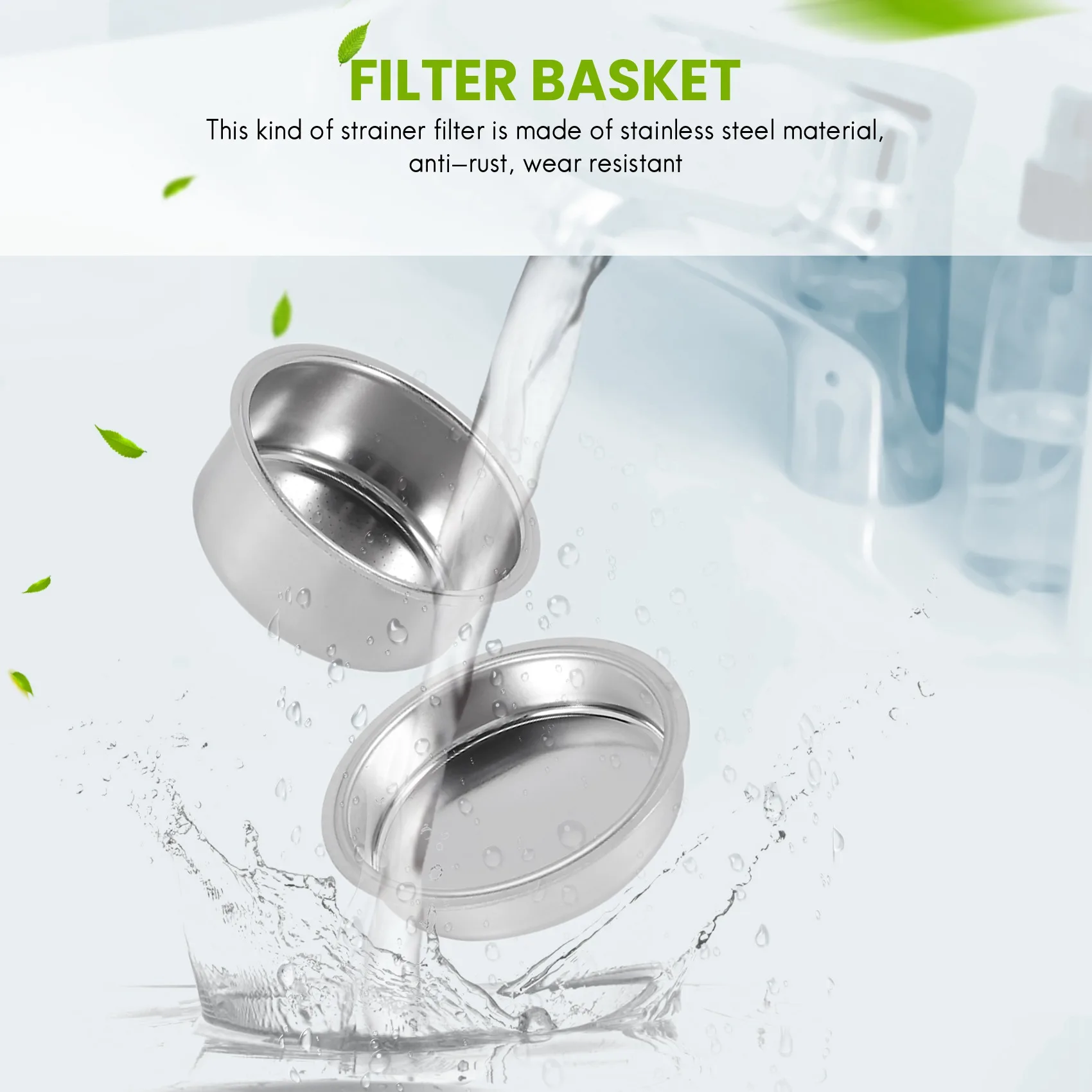 4PCS 51mm Coffee Filter Replacement Filter Basket for Coffee Bottomless Portafilter for Espresso Machine Parts-A70Z