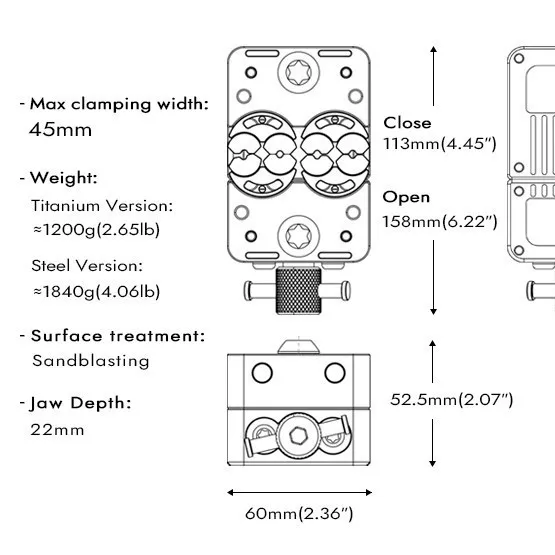 كماشة مصنوعة يدويًا من الفولاذ المقاوم للصدأ 304 بوصة واحدة مع سندان، وزخارف أدوات يدوية الصنع، وكماشة قطع حديد