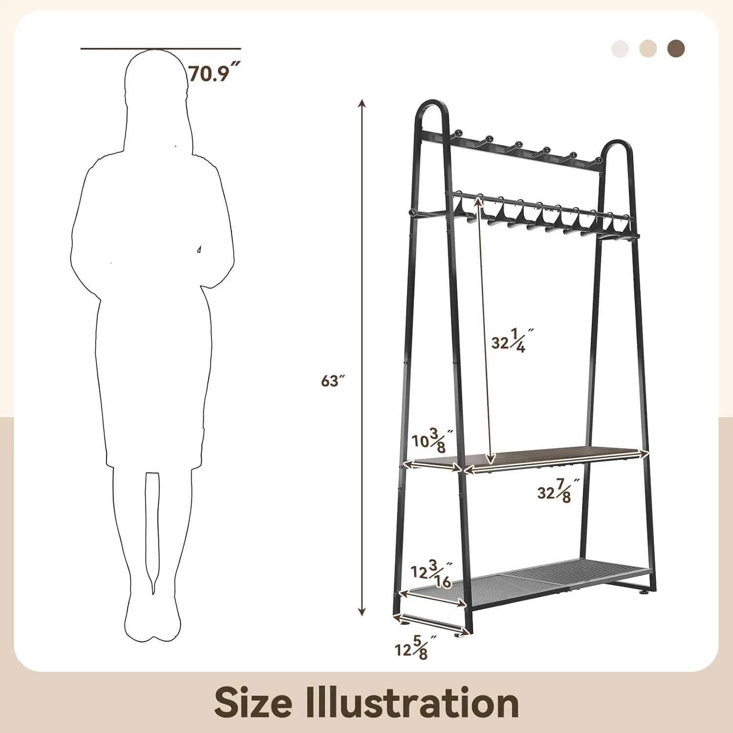 

Heavy Duty Hall Tree with Shelf, Standing Coat Rack for Entryway with Shoe Storage & Purse Holder, Clothing Racks,New Popularity