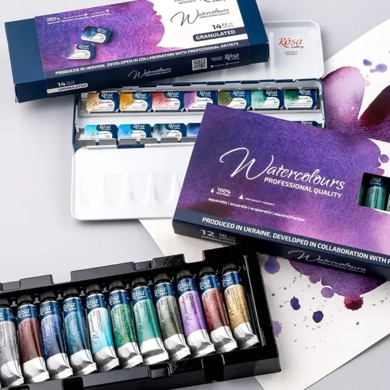 Rosa's New Artist-grade Layered Precipitation Watercolor Paint Set Artist Travel Portable Professional Painting Art Supplies
