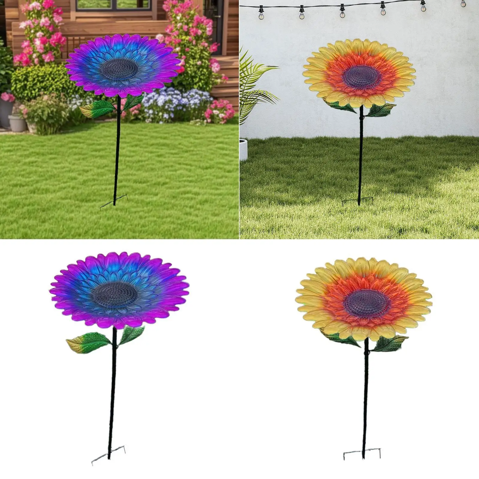 

Sunflower Bird Feeder Bath,Garden Decoration Metal Weatherproof Decorative Stable for Outdoors for Lawn Yard Courtyard Decor