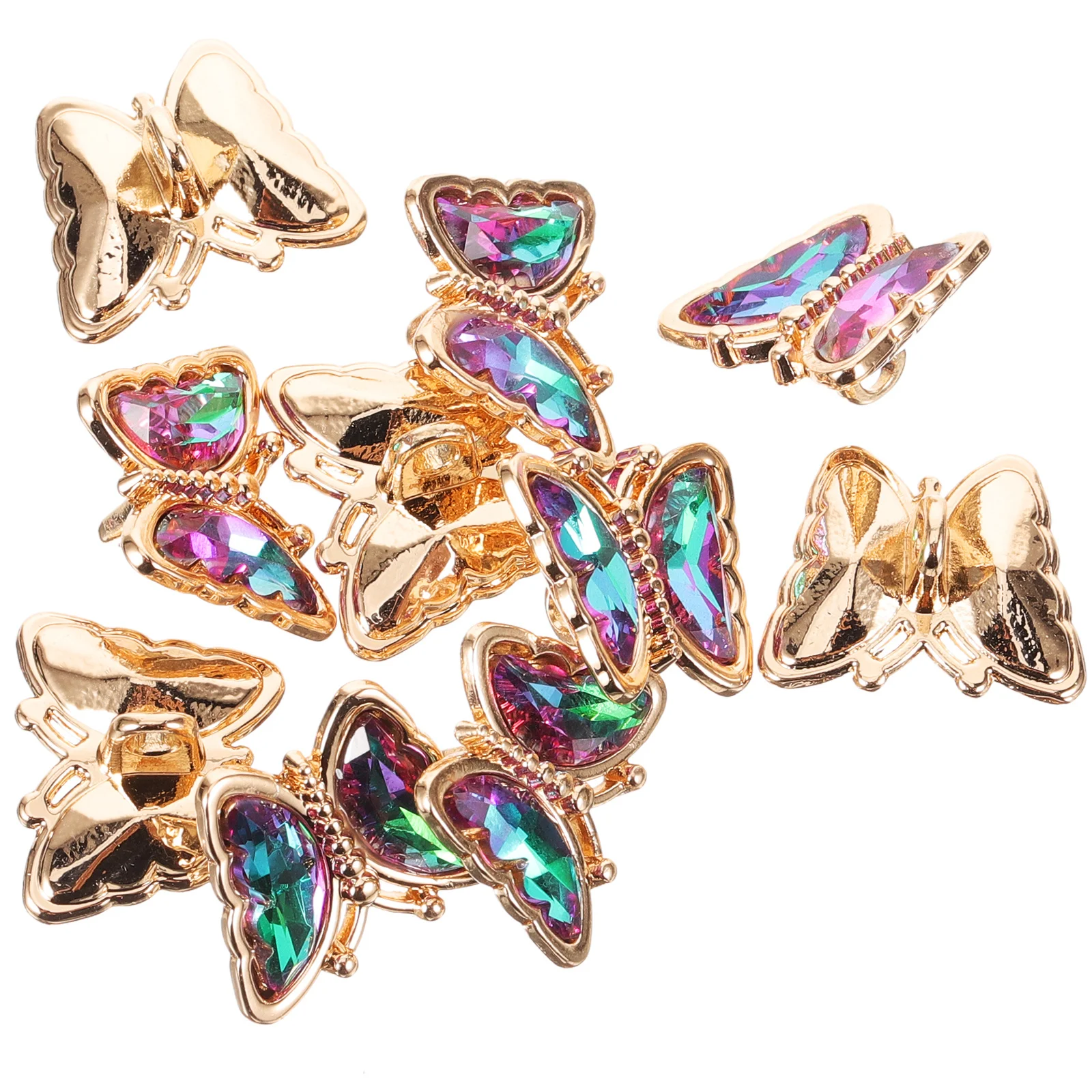 

10Pcs Shining Rhinestone Butterfly Buttons Smooth Surface Durable for Sewing Crafts Clothes Decorations Clothes Buttons