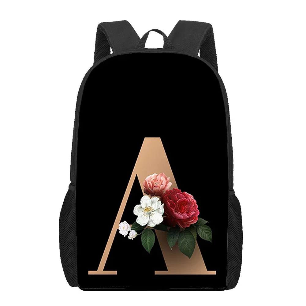 

Kids Flower Backpack Personality Art Letter Print School Bags for Teen Girls Boys Bookbags for Traveling School Camping 16 Inch