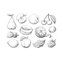 Fruits Transparent Clear Stamps for DIY Scrapbooking/Card Making Fun Decoration Supplies A0005