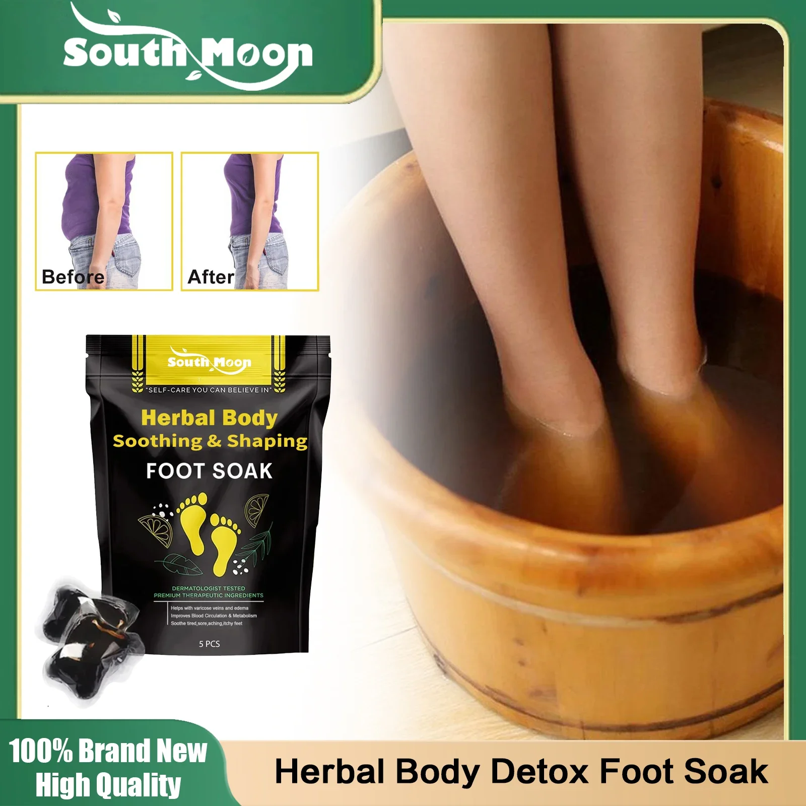 Herbal Body Detox Foot Soak Improve Sleep Quality Relieve Fatigue Anti Stress Cellulite Remover Weight Loss Slimming Foot Bath