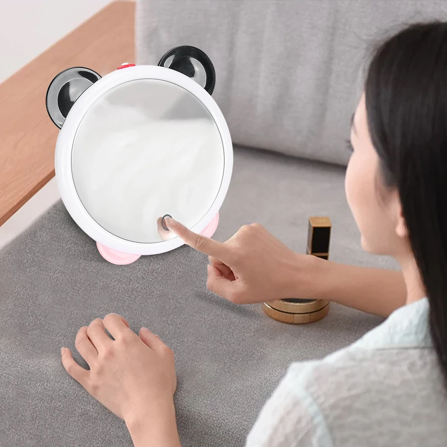 

3 Lighting Mode Led Makeup Mirror With Stand Design Charging Bench Makeup Mirror Ins Girls Makeup Mirror Small Portable Mirror