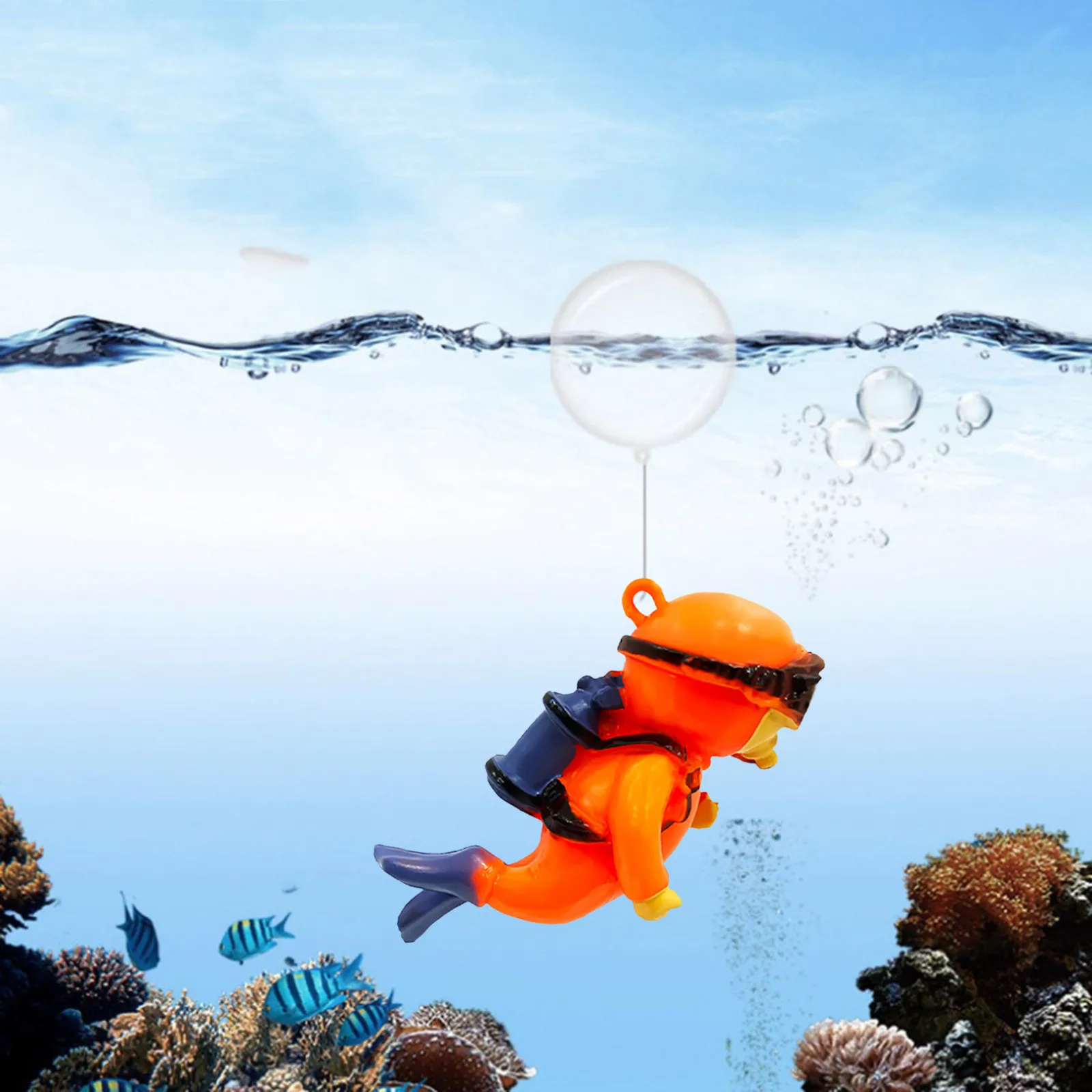 かわいい Diy クラフト十代の若者たちのための水槽ダイバー装飾水族館ギフト人気フローティングジュンブルーファットマンミニ水のおもちゃ
