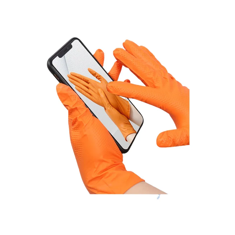 100pcs  With Opp Nitrile Gloves Mechanic Industrial Waterproof Safety Work Gloves Diamond Non-slip Mechanics Repair Gloves