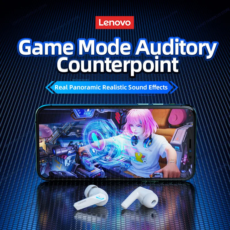 Original Lenovo GM2 Pro Bluetooth 5.3 Earphones 360° Surround Sound Listening Headphones Game Mode Auditory Counterpoint Headset