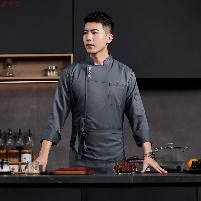 Catering Hotel restaurante cocina uniforme de trabajo de manga larga pastelería panadería camarero uniforme de Chef para hombres