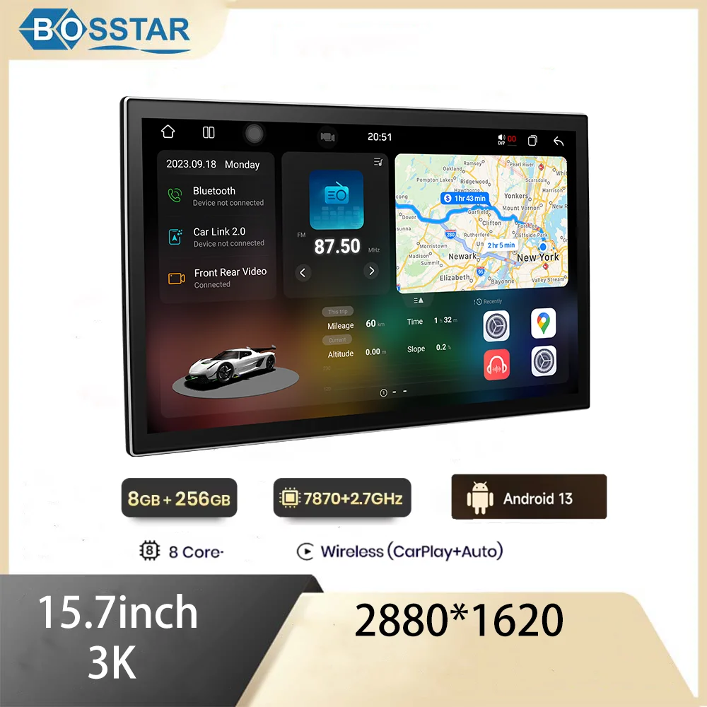 

UIS7870 Android 13 Universal Android 13 Car Radio 3K 15.7inch 360 Carplay auto Voice GPS Multimedia Player Head Unit