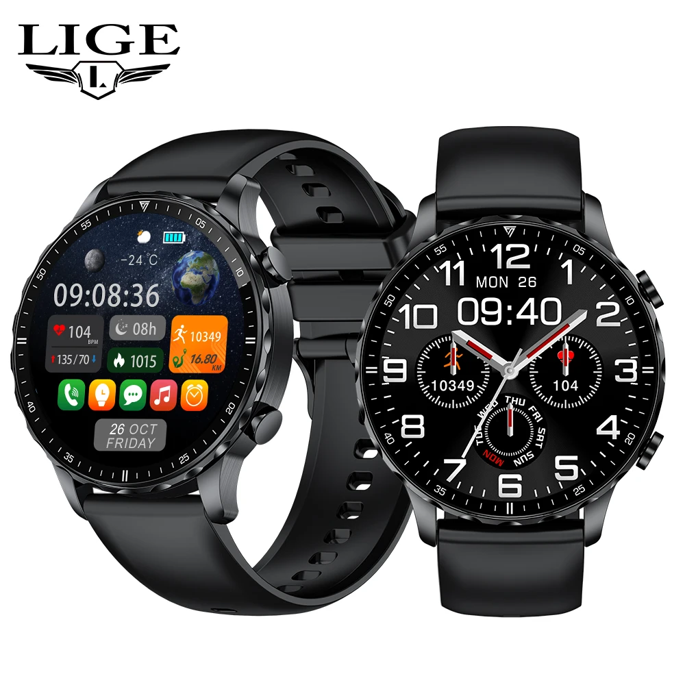 

LIGE Men's Smartwatch Heart Rate Sleep Monitoring Business Outdoor Sports Fitness Tracker Bluetooth Call Woman's Smartwatch