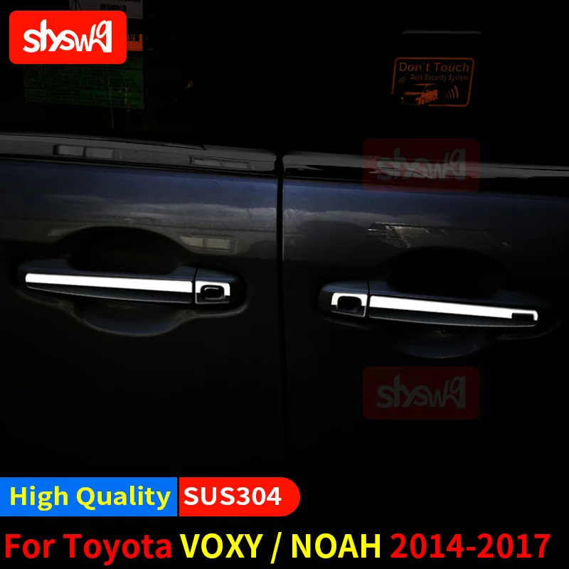 For Toyota Voxy / Noah 80 Car Styling Door Handle With Smart Keyhole Trim Cover 8 Pcs Stainless Steel External Accessories