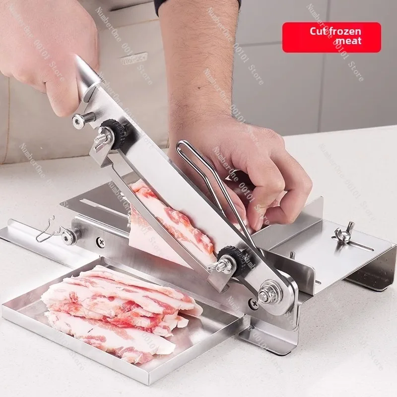 304 Stainless Steel Multi-Function Food Cutter, Heavy Duty Frozen Meat Processor for Home Kitchen and Commercial Use