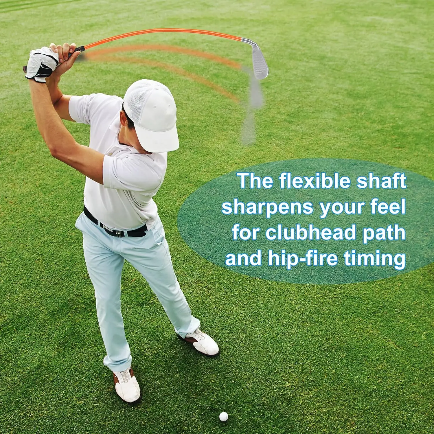 7 Iron Golf Swing Trainer Aid - Golf Training Aid Warm-Up Stick for Grip, Strength, Tempo, Flexibility Training with Real Hittin