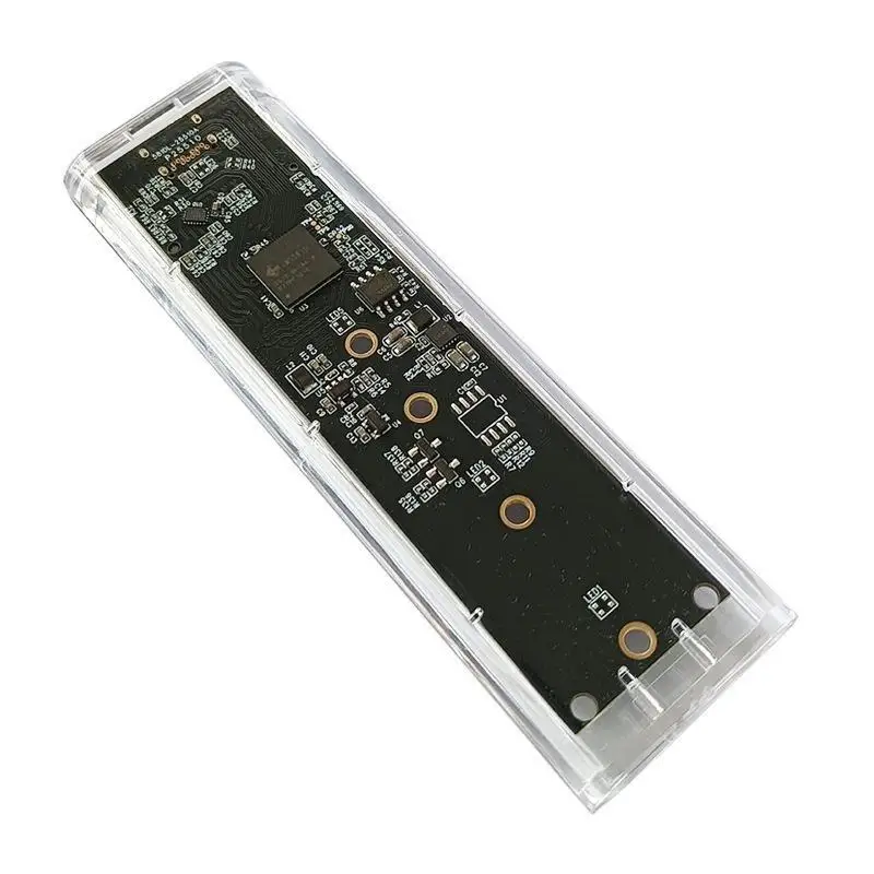 Transparent M2 NVMe SATA SSD Enclosure 10Gbps High Speed Transfer RGB Light For Portable Data Storage Office Travel