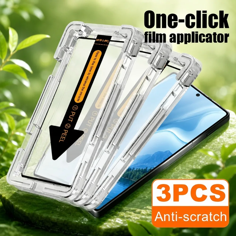 

3Pcs Full Cover Screen Protector For Samsung Galaxy S25 S23 S24 Ultra S21+ S22+ S23+ S21 S23 FE One-Click Install Tempered Glass