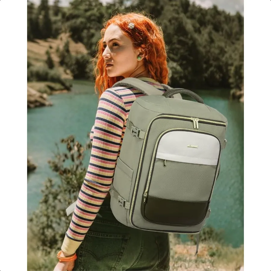 Large Travel Backpack for Women 40L TSA Appd Backpack with 3 Packing Cubes Personal Item Bag Fits 17 Laptop Waterresistant Carr