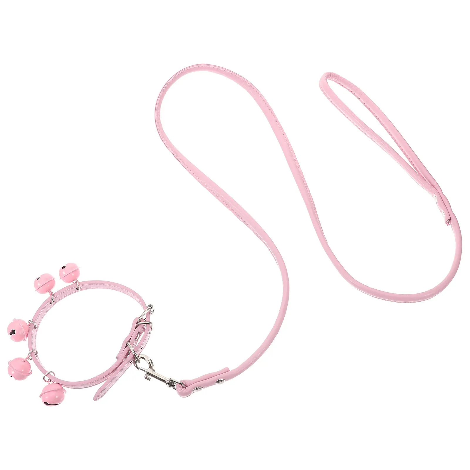 

Dog Collar Leash Set Adjustable Walking Strap With Bell For Cats Small Dogs Outdoor Training Pet Collar Pink