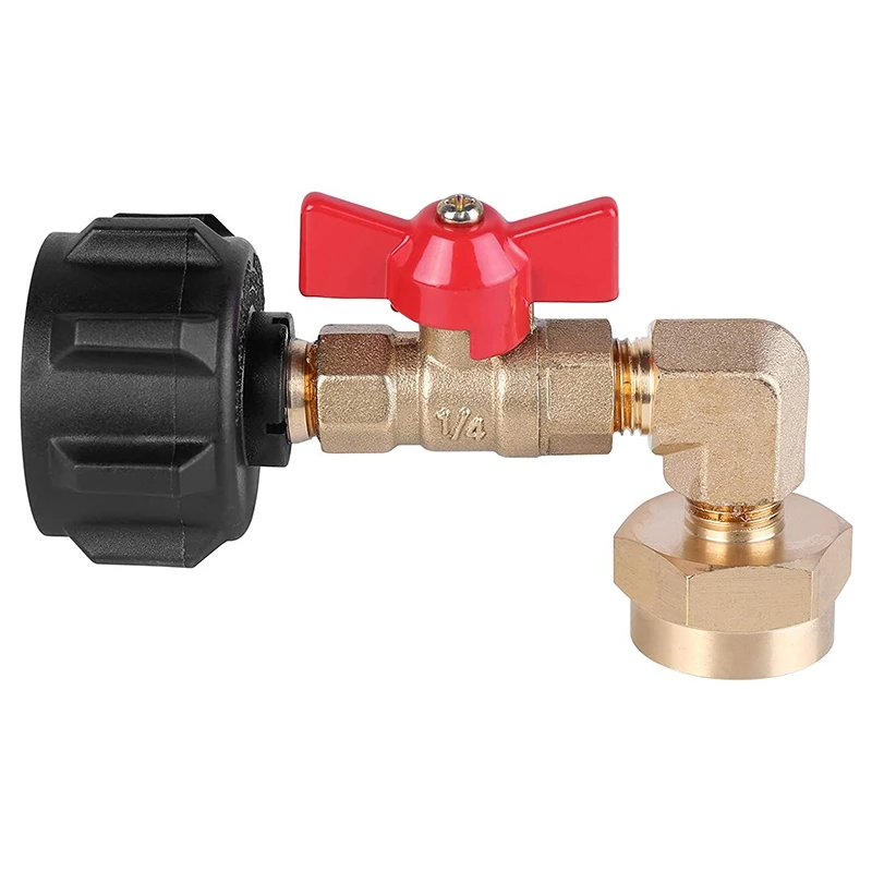 

QCC1 Propane Refill Elbow Adapter,90 Degrees Propane Refill Pressure Adapter with ON-Off Valve for 1LB Tank Cylinder