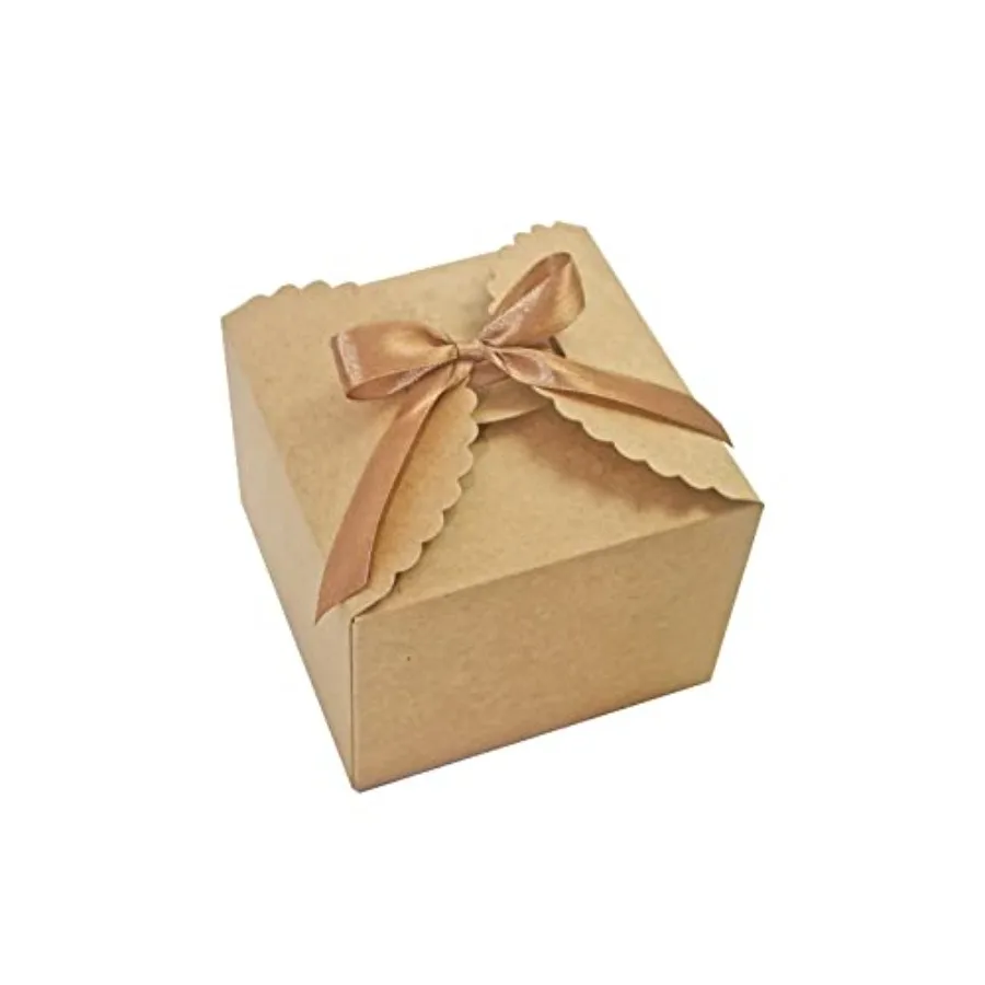 Caja marrón para regalos, paquete de 10 cajas pequeñas vacías de papel kraft con cinta para empacar dulces, galletas, chocolate, manualidades, C
