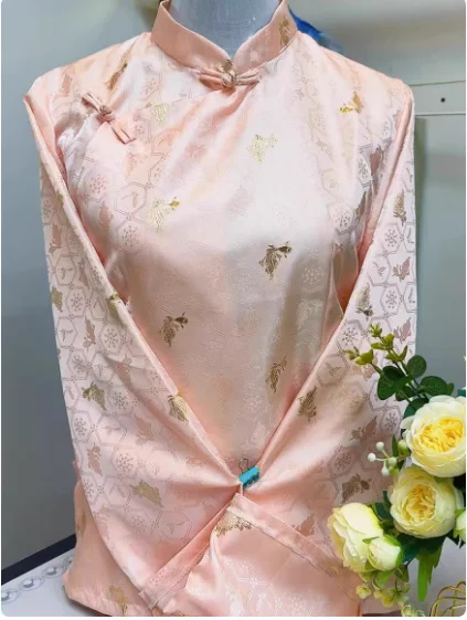 Chemise tibétaine boutonnée à col Vertical pour femmes chinoises, vêtements Xizang