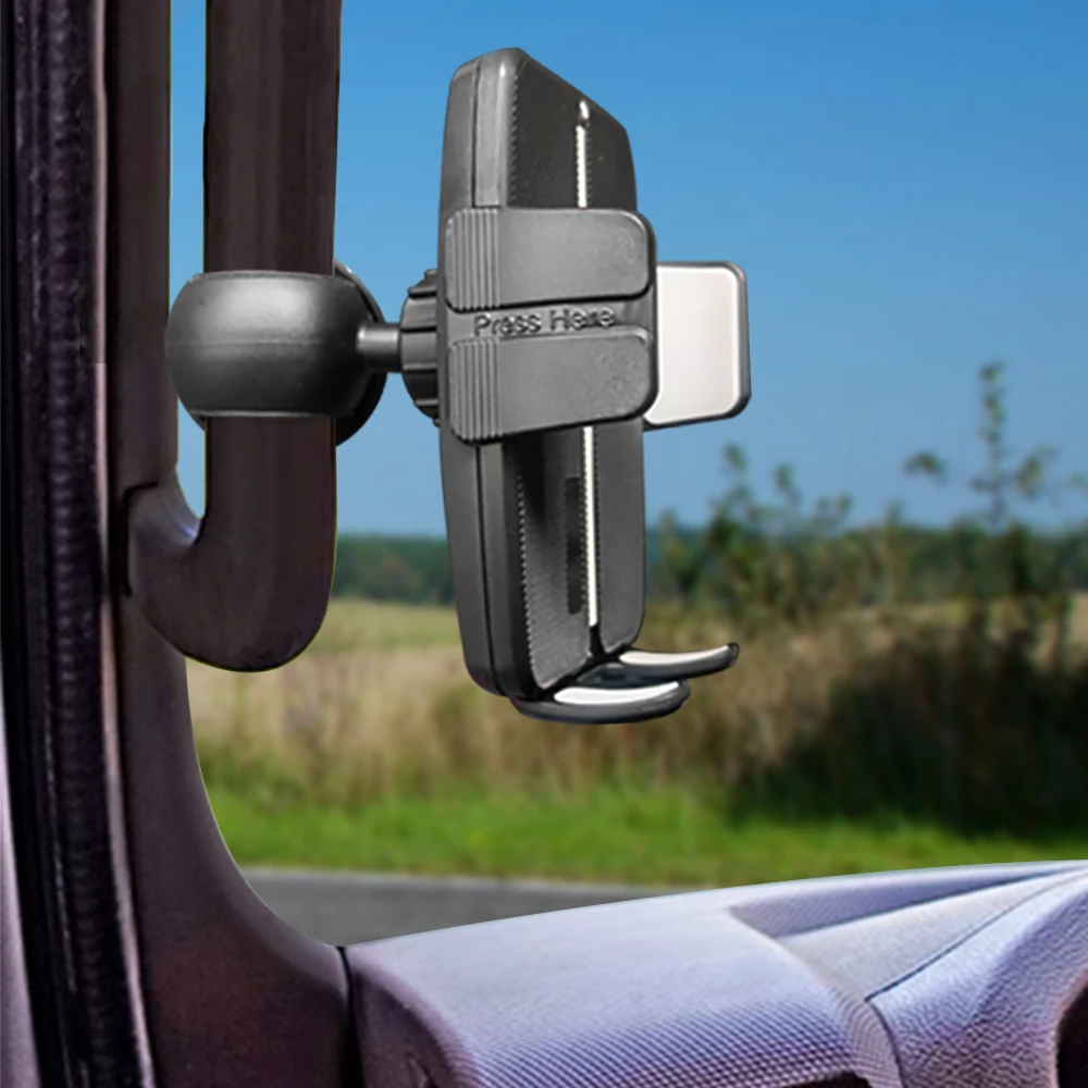 Universal Pillar Grab Handle Phone Mount Adjustable Car Truck Holder for Pickup Excavator Loader Heavy Duty Support Bracket