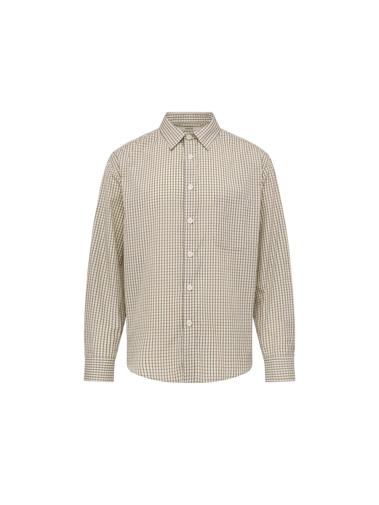 

Retro Contrast Color Plaid Splicing Collar Men's Casual irt Spring Season Couple's Outerwear Loose Fit Long Sve Button up