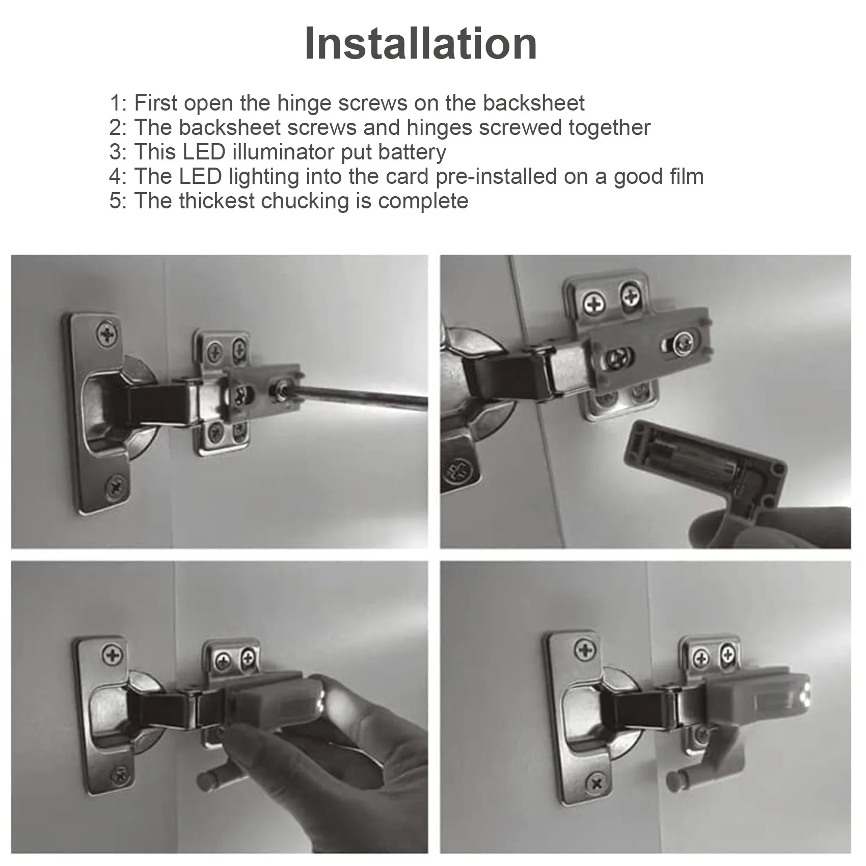 

A93Z 10Pcs Cabinet Cupboard Wardrobe LED Hinge Light Smart Sensor Lamp