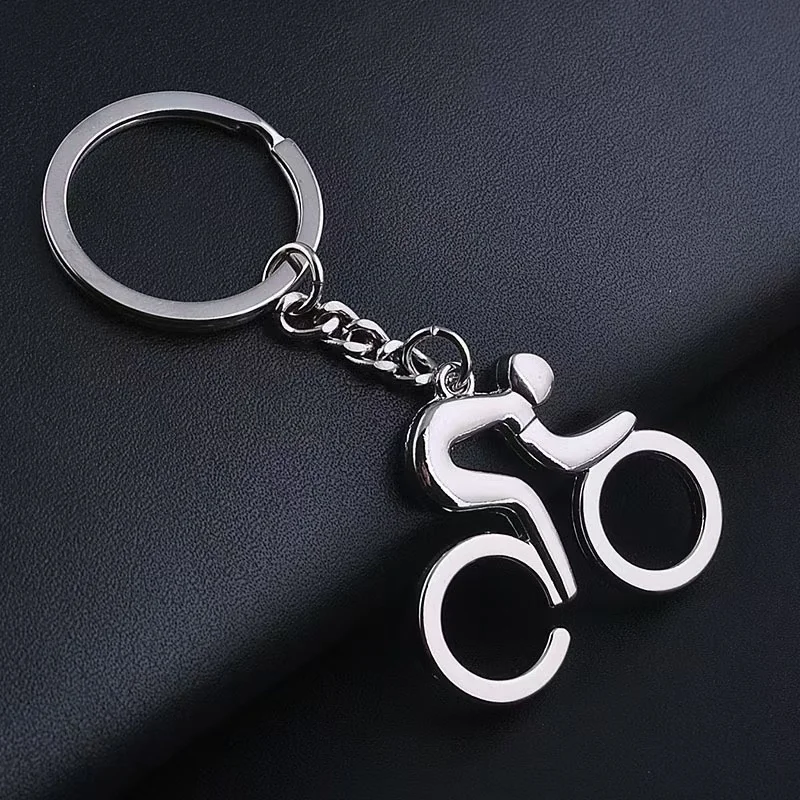 1pcs Sport Man Keychain Metal Bicycle Bike Cycling Riding Keyring Key Chains Hanging Accessories