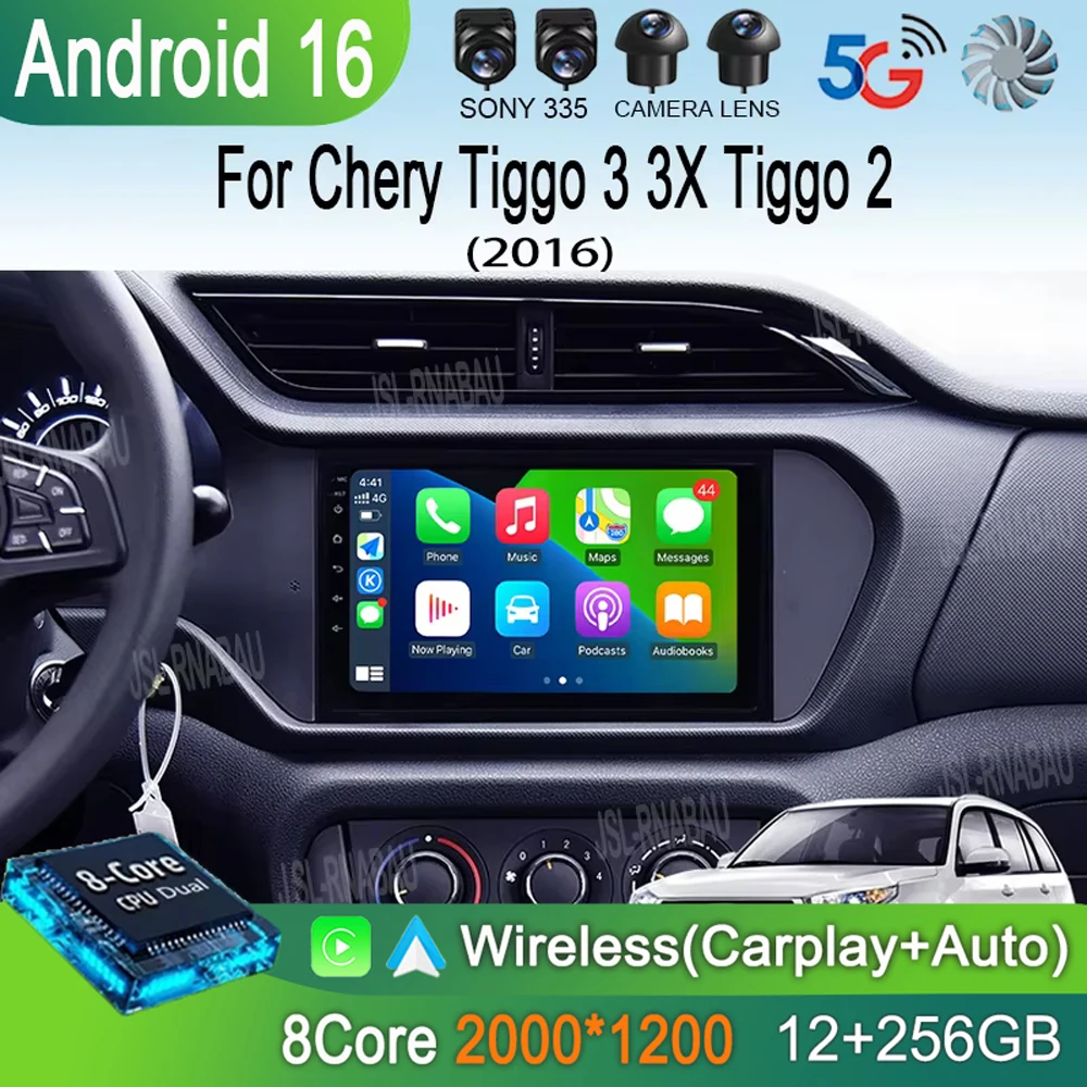

Car Radio 4G DSP Android 16 For Chery Tiggo 3 3X Tiggo 2 Multimedia Video Player Carplay GPS Navigation Stereo Autoradio DVD