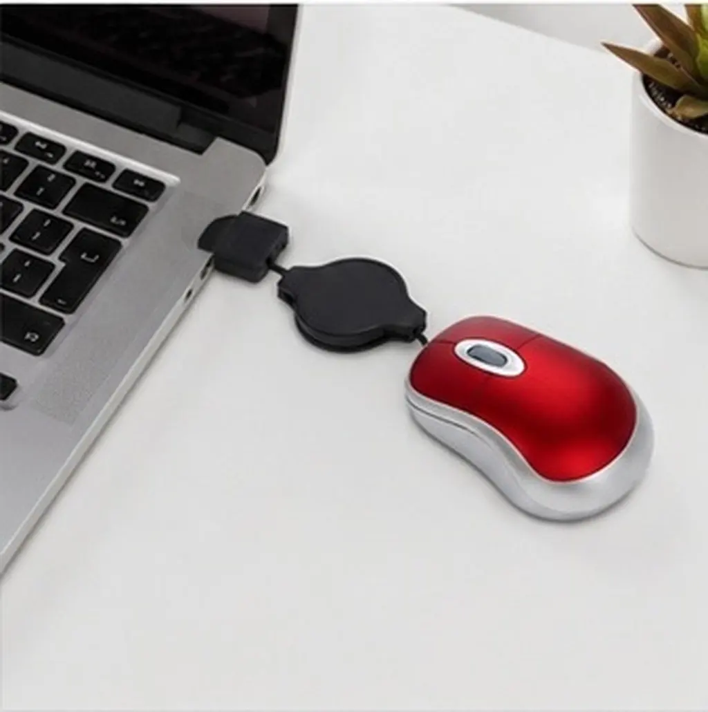 2Pcs Mini Retractable USB Optical Mouse Compact Lightweight Design Plug Play Compatible with Mac Notebook Travel Mouse
