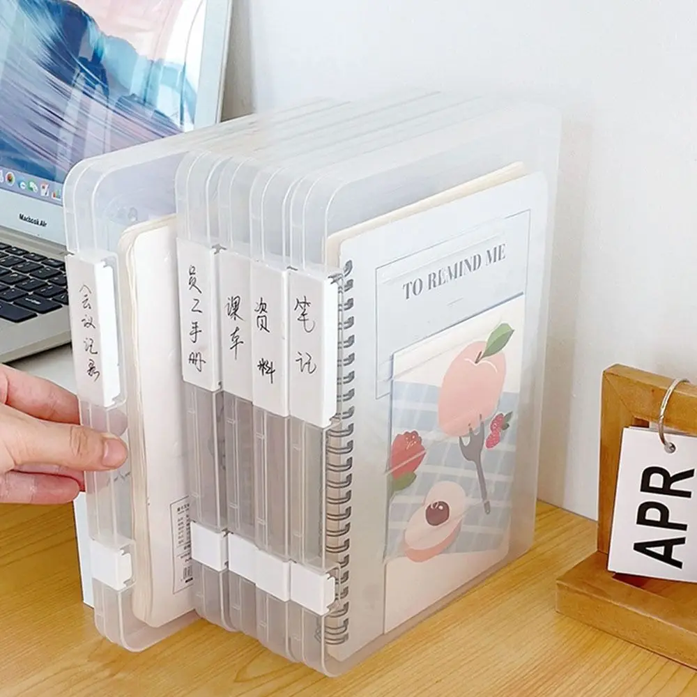 

Plastic A4 Transparent Storage Box Clear Portable Document Paper Visible Anti-skid Buckle Puzzle Storage Holder Office