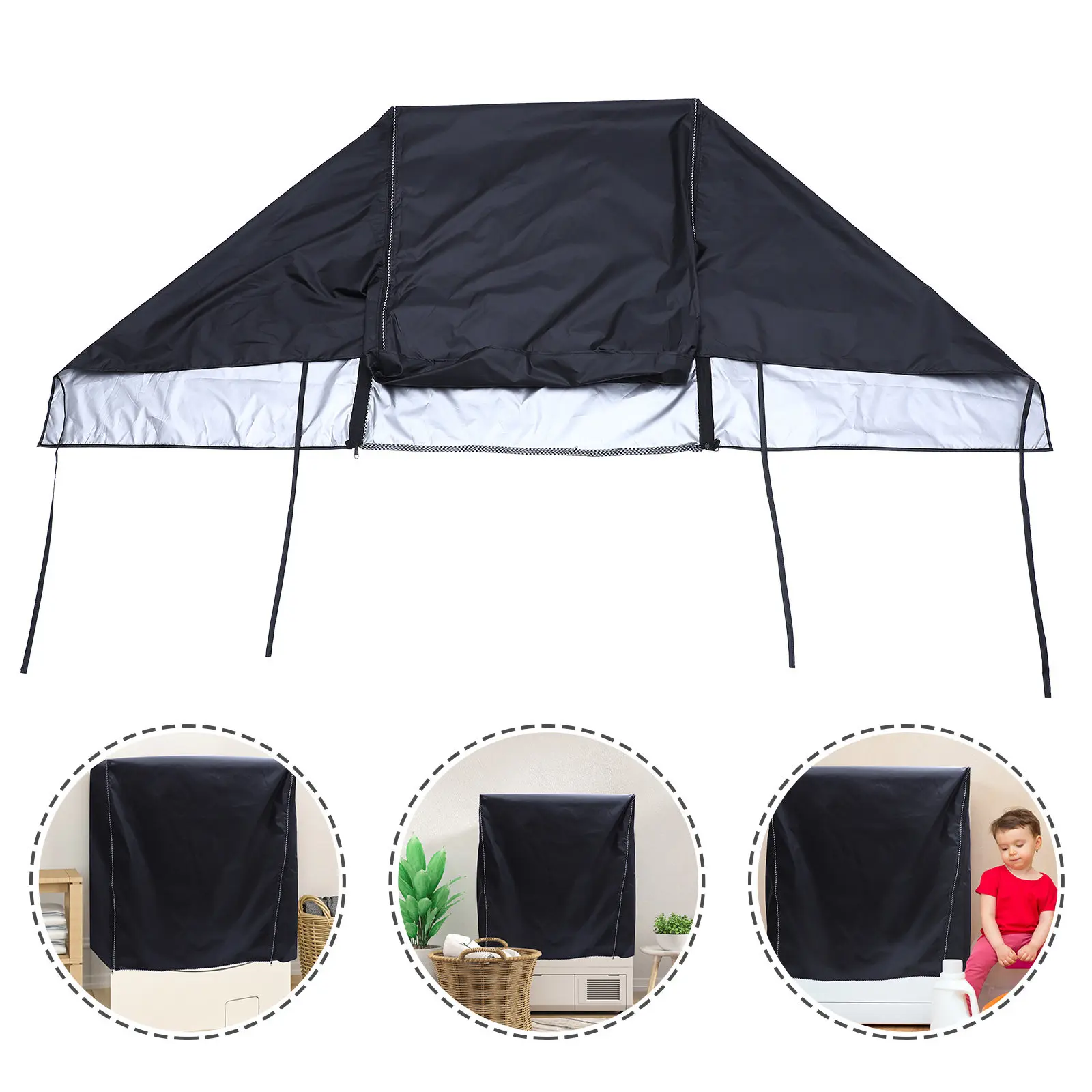 

Чехол для стиральной машины, водонепроницаемый, из утолщенной ткани Оксфорд, с полным покрытием с 4 сторон, защита от ржавчины, старения и выцветания для стиральных и сушильных машин