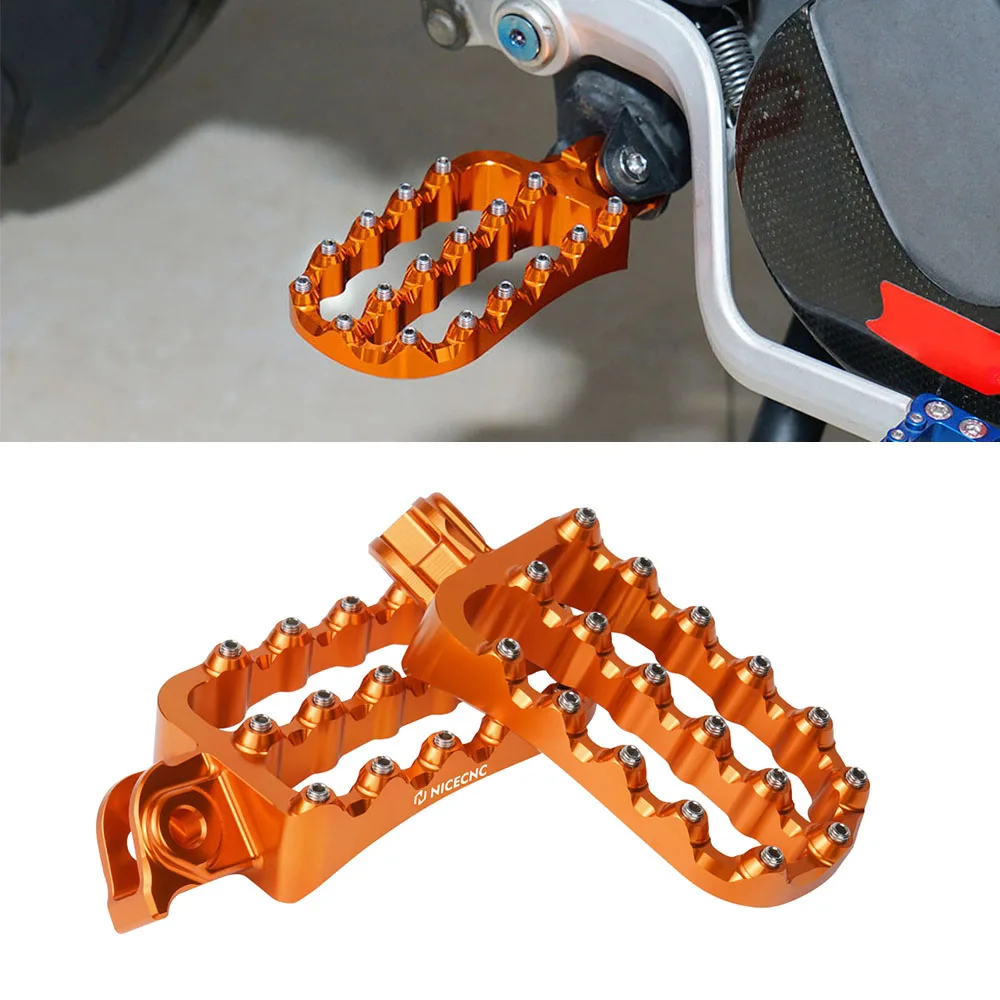 NiceCNC For 2020-2024 KTM 390 Adventure Footpegs Footrests Motorcycle Wide Footpeg Foot Pedals for KTM 390 ADV 2020-2022 2021